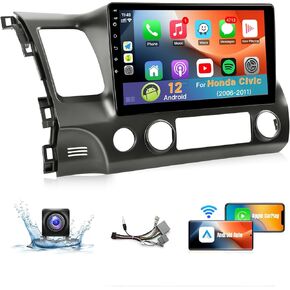 Leadfan Car Radio for Honda Civic 2006 2007 2008 2009 2010 2011 Stereo Upgrade with Wireless CarPlay Android Auto, 10.1'' IPS Touchscreen in-Dash GPS Navigation Bluetooth WiFi SWC Backup Camera