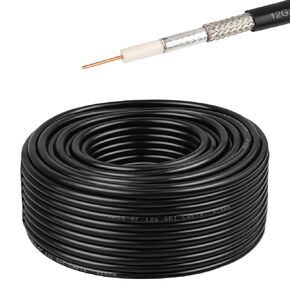 XRDS -RF 100FT 12G SDI Coaxial Cable, 75 Ohm RG6 Bare Copper Core with Tinned Copper Braid and PVC Jacket – Ideal for HD-SDI, 4K, and 8K Video Transmission