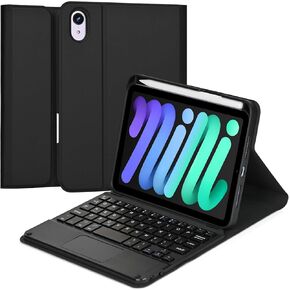 Keyboard Case for iPad Mini 7(2024) & Mini 6(2021) 8.3", Detachable Touchpad BT Keyboard, Magentic Protective Cover with Pencil Holder, Full Protection, Black