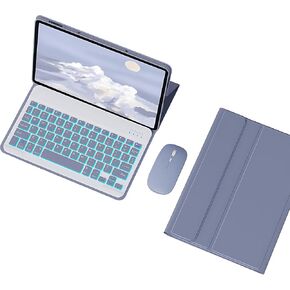Keyboard Case for Redmi pad SE 11 inch, Detachable Backlit Wireless Keyboard with Magnetic Protective Cover, Mouse,Purple