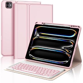 BORIYUAN iPad Pro 13 Inch (M4) 2024 Case with Keyboard, Detachable Wireless Bluetooth Keyboard Slim Folio Smart Cover for iPad Pro 13" with Pencil Holder – Green