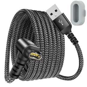 Garmin Watch Charger Cable Right Angle 4ft for Garmin Fenix 8 7 7X Pro 6 6X 5 5S 5X Replacement Charging Cable Cord Plus a Grey Silicone Charger Port Protector Anti Dust Plug