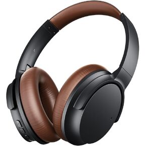Noise Cancellation Headphones&Dual Mode - Wireless Phones Bluetooth Headphones Featuring 60H Playtime, Memory Foam Ear Cups| Fast Bluetooth 5.2 | Brown
