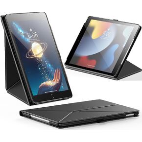 INFILAND Case for iPad 10.2 Inch 9th/8th/7th Generation, Slim Foldable Book-Style Cover with Horizontal and Vertical Stand, Protective Case for iPad 10.2 (2021/2020/2019), Black