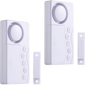 Freezer Door Alarm When Left Open, 2Pcs Safety Window Alarm, 3/15/30/60 Seconds Adjustable Delay Wire-less Fridge 4-In-1 Sensor Chime Open Loud 108dB, Refrigerator