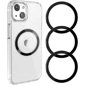3 Pcs Universal Metal Ring for Magnetic Charger, Metal Ring Sticker Compatible with Magsafe Magnetic Wireless Charger for Most Cellphone, Magnetic Mount/Phone Holder Conversion Accessories, Black
