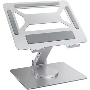 Adjustable Laptop Stand for All Type latops and mackbook with USB Hub and Type C Port, 360° Swivel, Aluminum