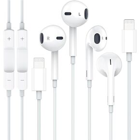 iPhone Wired Earphone, 2Pack Bluetooth Apple Earbuds with Lightning Connector, [Apple MFi Certified] with Microphone Volume Control Music and Calling Headphones for iPhone 14/13/12/11/SE/X/XR/XS