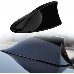 Shark Fin Antenna Car Antenna Decorative Top Mounted Dummy Roof Aerial for Car Trunk SUV Auto Roof Aerials AM/FM-Black