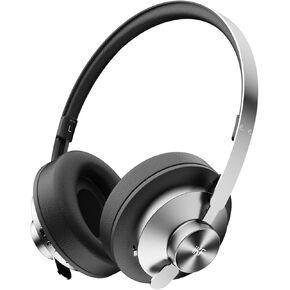 iKF Metal Wireless Bluetooth Over-Ear Headphones, Active Noise Cancelling, Hi-Res 40mm Drivers, 5-Mic ENC for Clear Calls, 75H Playback, AUX Wired Mode, App Customizable, Vintage Brown (Brown)