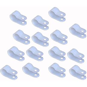 100 قطعة 5/16 بوصة (7.9 مم) نايلون R-type مقاطع الكبلات سلك المشبك R-type cable clamp clamp clips clips nylon سلك سلك مثبت ل 5/16 بوصة سلك القطر الخارجي أو أنبوب ، أبيض