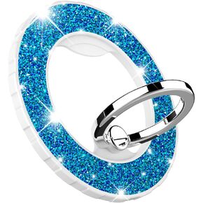 Magnetic Phone Ring Holder for magsafe, Glitter Magnetic Grip Compatible with iPhone 15 14 13 12 Pro max,Pro,Plus,Mini Mag Safe Accessories,Adjustable Kickstand Wireless Charging,Teal
