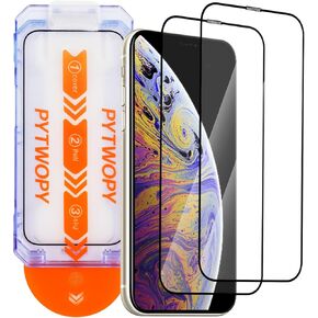 Glass Screen Protector for iPhone X/XS 5.8 inch[2 Pack][Easy Installation],HD Clear Full Screen Tempered Glass,Case Friendly