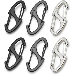 6PCS Zipper Clip Theft Deterrent,Double Clips Carabiner Zipper Lock,Zipper Puller Replacement for Backpacks Suitcases Traveling Camping Tent