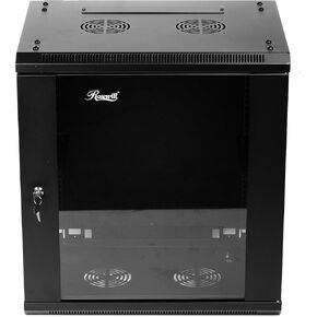 Rosewill 12U Server Rack Enclosure with Glass Door, Locks, & Removable Side Panels Wall Mount Network Cabinet 19 Inch Rack 17.7 Inches Deep Flat-Pack