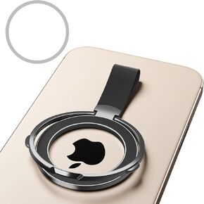 Upgrade Magnetic Phone Grip Holder Kickstand,Compatible with MagSafe Accessories Ring Removable,for iPhone 16,15,14,13 12 Pro/Max/Plus/Mini,Samsung etc,(Black)