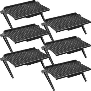 6 Pieces TV Top Screen Shelf Adjustable Monitor Top Shelf Plastic TV Video Game Storage Game Console Black Router Stand Audio Video Shelving for Media Boxes Router(8.5 x 4.5 inch)