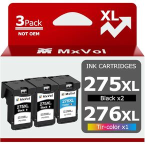 PG-275XL CL-276XL Remanufactured Ink Cartridge Replacement for Canon Ink 275 and 276 275XL 276XL Ink (2-Black 1-Color,3-Pack) for Canon PIXMA TS3522 TR4720 TS3500 TR4722 TR4700 TS3722 Printer Ink