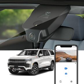 Fitcamx 4K Dash Cam Compatible with Chevy Suburban 2021-2025 LS LT RST Premier High Country has Auto-Dimming (HD2-4925), OEM Look, UHD 2160P Video, Loop Recording, WiFi & APP, G-Sensor, 64GB Card