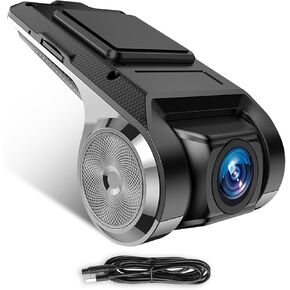 Dash Cam for Car HD 720P, USB DVR Front with 140°Wide Angle, Night Vision, Loop Recording, Built-in Recordable Micphone, Supports Up to 32GB Max.