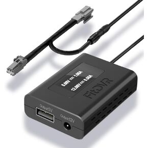 Dash Camera Power Adapter (3-Pin) for Ford Ranger 2019-2023 and Escape 2013-2020 with Auto-dimming Mirror, LED Display USB Power Source, Easy to Install, 5V 12V Output, D3-040