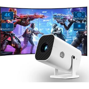 [Electric Focus/Netflix Authorization] 4K Projector with WiFi and Bluetooth, 1080P Mini Portable Projector, Outdoor Movie Projector, Home Theater Projector for iPhone/TV/HDMI/USB/Laptop/DVD/PS5