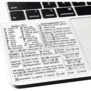 Mac Shortcut Sticker - Mac OS Shortcuts Sticker (M1+Intel), Laptop Keyboard Shortcuts Stickers for Mac Laptop, Compatible with 13-16 Inch Laptop (1)