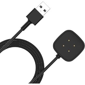 Charger Compatible with Fitbit Versa 4/Sense 2 Smartwatch,Replacement Charging Cable Station 3.3ft USB Cable Cord Charger Dock Watch Accessories for Fitbit Sense 2 (Black)