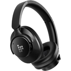 Tronsmart Sounfii Q20 Active Noise Cancelling Headphones, Wireless Over Ear Headphones, 60H Playtime, Rich-Detailed Sound, Customize EQ, Comfort Fit Ear Cups, for Travel, Home Office(Black)