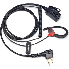 2-Way Radio G-Shape Headset, 2-pin in-Ear Walkie Talkie Earpiece with PTT Mic Earbud Audio Kit for Motorola CP185 CP200 CP040 BPR40 CLS1110 CLS1410