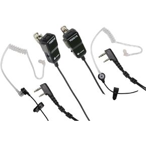 CYen Walkie Talkie Earpiece, Acoustic Tube Headset with PTTVOX, 2 Pin,Compatible with Kenwood pxton 2 Way Radio, Two Way Radio Headset with Mic(2 Pack)