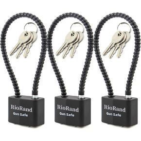 RioRand Keyed Cable Gun Locks Simple Operation 8.5" Compatible with Pistols, Handguns, Rifles, and Shotguns,Storage for Firearm Locking and Safety