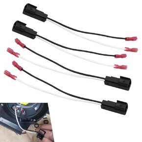 Audio Speaker Wiring Harness, 12V Speaker Cable Socket Harness Adapter, Plug-and-Play Speaker Harness Connector, Compatible with Ford Focus Chevrolet Mazda (Black)