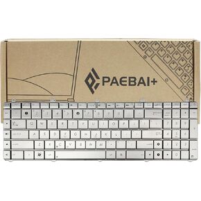 Replacement Laptop Keyboard Compatible with Asus N75 N75S N75SL N75SF US Layout Silver