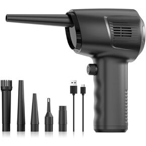 Duster Airishom Electric Air ، 50000 دورة في الدقيقة سرعة الرياح قابلة للتعديل قابلة لإعادة الشحن القابلة لإعادة الشحن ، وسادة منفاخ الهواء المحمولة بالحيوية مع 5 فوهات قابلة للاستبدال (10000 مللي أمبير في الساعة)