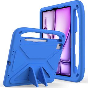 for iPad Air 13 Inch M2(2024)/Pro 13 inch (2024) M4 Kids Case,Lightweight EVA Kid Friendly Shockproof Protective Case,Handle Stand Heavy Duty Tablet Cover (Blue)