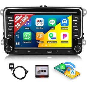 2+64G Android 13 Car Stereo Radio for VW Volkswagen Jetta Tiguan Beetle Passat Golf MK5 MK6 T5 Polo with Wireless CarPlay Android Auto 7" Touch Screen Radio with Bluetooth FM Type-C/USB GPS Navigation