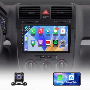 Naifay Car Stereo Radio for VW Volkswagen Golf Passat Jetta Tiguan Touran Polo Skoda Yeti Fabia 10.1 inch IPS Touch Screen for VW Passat Car Stereo with Apple Carplay Android Auto Bluetooth GPS WiFi