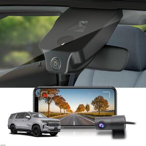 Fitcamx Front 2160P+Rear 1080P Dash Cam for 2021-2024 Chevy Tahoe LS LT RST Premier Z71 High Country (HD2-4925) has Auto-Dimming, OEM Style, Dual HD Video, WiFi & APP, Loop Recording, G-Sensor, 128GB