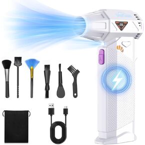 Compressed Air Duster, 210000RPM Mini Electric Air Duster Equipped with Continuously Variable Speed, Cordless Turbo Blower for Keyboard, PC, Car, Home, Outdoor