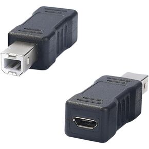 Micro USB Female to Printer Male Adapter (2-Pack)