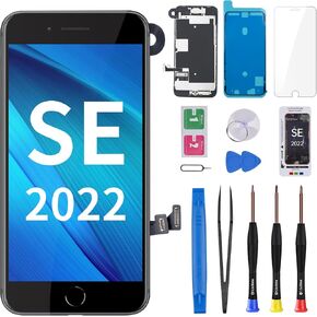 for iPhone SE 3rd / 2nd Generation and for iPhone 8 Screen Replacement with Home Button SE 2022 LCD Display 4.7" SE3 3D Touch Digitizer with Ear Speaker Front Camera Full Repair Tools Kit