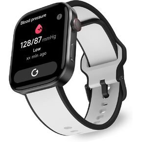 OCTANDRA Beyond VeryFit Smart Watch for Men Women 1.99" AMOLED Screen AI Voice 3ATM Fitness Tracker Watch Heart Rate/Blood Pressure/Oxygen Saturation/Stress/Step/Sleep Monitor (GTX12) (Black & White)