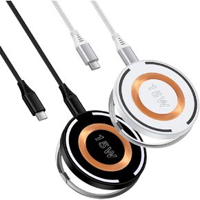 Samsung S23 Ultra Wireless Charger Pad Fast Charging for Galaxy S23/S22/S21/S24,Z Fold 5,Google Pixel 8/7/6/5/4/3,2Pack 15W Magnetic Wireless Charging Station Mag-Safe Mat Charger for iPhone 15Pro Max