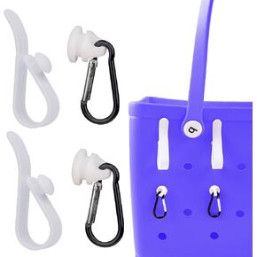 4Pcs Hooks Set Accessories Compatible with Bogg Bag, Carabiner Keychain Holders for Small & Large Beach Bags