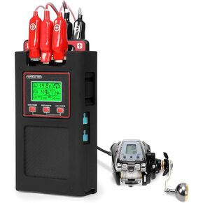 New Electric Reel Battery. 14.8V 20000mAh. Includes 1.5M Connecting Cable. Power Output. USB Port. Display. Three Modes Turn on or Off Individually. Smarter Battery Make Fishing More Fun.