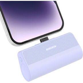 Portable Charger for iPhone,5000mAh Ultra-Compact Fast Power Bank Compatible with iPhone 6/7/8/SE/11/XR/12/12 Pro Max/13/13 Pro Max/14/14 Pro Max/14 Plus/iPad Series（Purple）