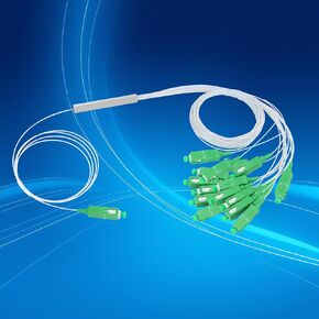 2 Packs 1x8 Optical Splitter 0.9 SM SC/APC PLC Micro Fiber Optic Splitter for Home Wiring, Engineering Project, Fiber LAN