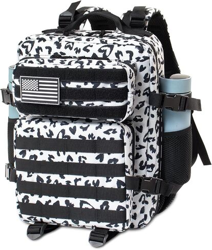 12L Mini Tactical Military Backpack for Women - Army Assault Pack Bag - Small Rucksack with Bottle Holder - Work Gym Bag - Cow Print in Kuwait