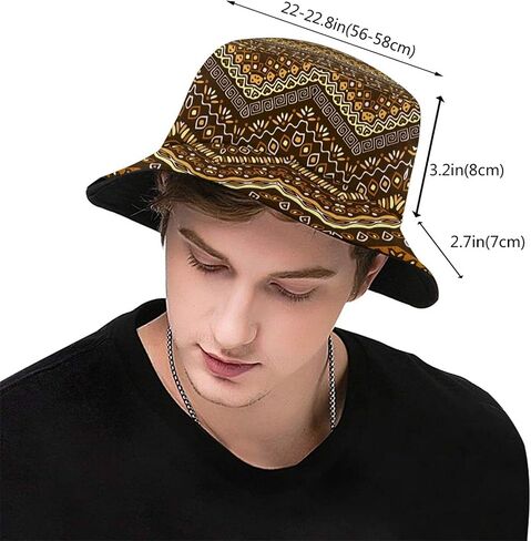 African Bucket Hat Beach Travel Summer Hat Uv Sun Protection Fisherman Hat African Gifts in Kuwait
